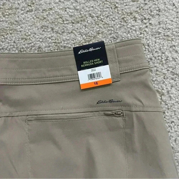 Eddie Bauer NWT Rolled Hem Bermuda Short Brown 1751714 Women Size 16 Outdoor - Picture 6 of 14